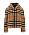 Burberry Vintage-check Fleece Hooded Jacket In Brown