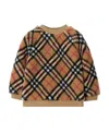 Burberry Check Print Acrylic Blend Sweatshirt In Brown