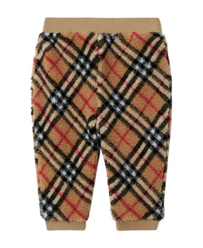 Burberry Vintage Check Fleece Trousers In Black