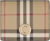 Burberry Structured Check Pattern Wallet In Beige