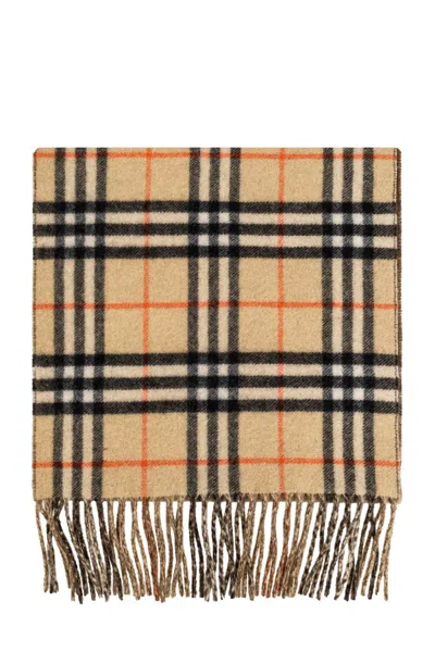 Burberry Vintage Check Fringe Detailed Scarf In Multi