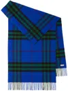 Burberry Vintage Check Fringe-detailing Scarf In Blue