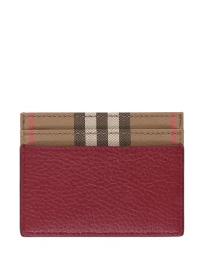 Burberry Vintage Check Grained Leather Cardholder In Pink