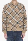 Burberry Mens Linden Ip Check Check-pattern Relaxed-fit Wool-blend Bomber Jacket In Beige
