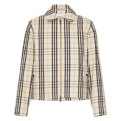 Burberry Vintage Check Harrington Jacket In Neutral