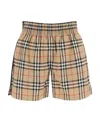 Burberry Audrey Check Cotton Shorts In Nude