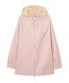Burberry Vintage Check Hood Gabardine Coat In Pink