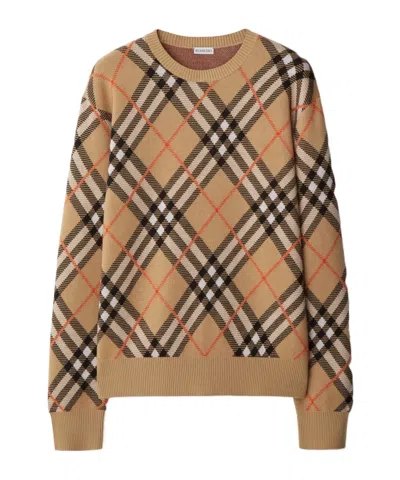 BURBERRY BURBERRY CHECKED CREWNECK JUMPER