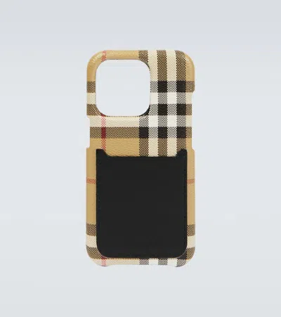 Burberry Vintage Check Iphone 14 Pro Case In Archive Beige