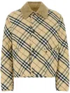 Burberry Cropped Check Quilted Barn Jacket In Nude