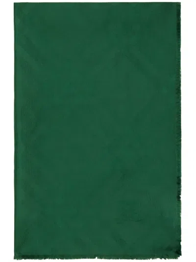 Burberry Vintage Check Jacquard Silk Scarf In Green
