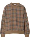 Burberry Check Cotton Blend Sweater In Brown