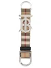 Burberry Tb House Check Key Ring In Beige