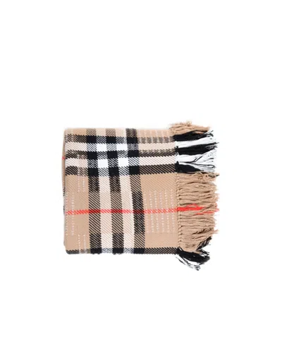 Burberry Vintage Check Knit Scarf In Nude