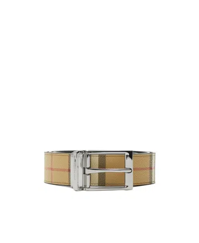 Burberry Vintage Check Leather Belt In Multicolor