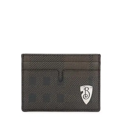 Burberry Vintage Check Leather Card Holder In Purple
