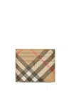 Burberry Check Card Case In Neutrals