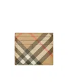 Burberry Check Card Case In Nude