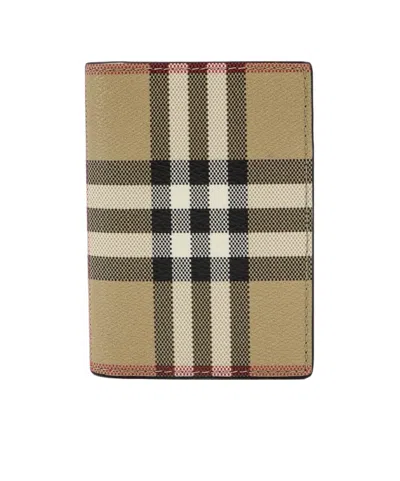 Burberry Vintage Check Leather Wallet In Green