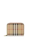 Burberry Monogram Zip Around Wallet Check Pattern In Multi