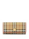 Burberry Beige Check Continental Wallet In Nude