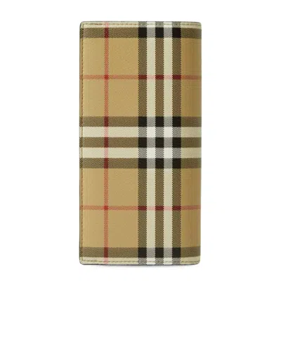 Burberry Vintage Check Leather Wallet In Nude