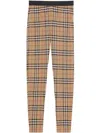 Burberry Women Archive Check Leggings In Archive Beige Ip Chk