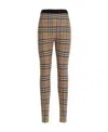 Burberry Archive Check Leggings In Nude