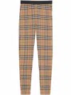 Burberry Vintage Check Leggings In Brown