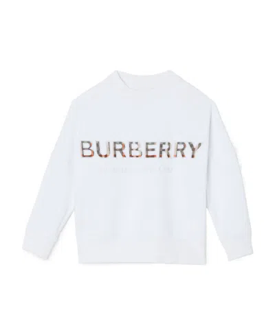 Burberry Vintage Check Logo Sweatshirt In White