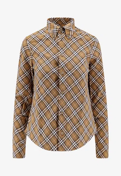Burberry Vintage Check Long-sleeved Shirt In Multi