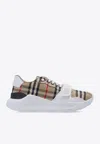Burberry Vintage Check-pattern Touch-strap Sneakers In Beige