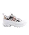 Burberry Arthur Check Canvas Sneakers In White