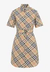 Burberry Vintage Check Mini Shirt Dress In Multi