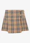 Burberry Embroidered Wool Mini Skirt In Multi