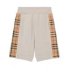 Burberry Childrens Vintage Check Panel Cotton Shorts In Grey/silver Tone