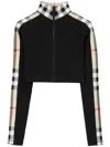 Burberry Check Print Cropped Top In Schwarz