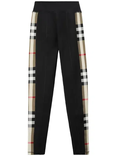 BURBERRY VINTAGE CHECK-PANEL LEGGINGS