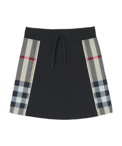 Burberry Vintage Check Panel Skirt In Black