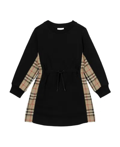 Burberry Vintage Check Panelled Jumper Dress In Black