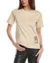 Burberry Beige T-shirt With Logo Application On The Front In Cotton Woman In Beige