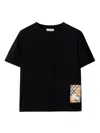 Burberry Boy's Cedar Ekd Label Short-sleeve Cotton T-shirt In Black