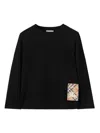 Burberry Vintage Check-patch T-shirt In Black