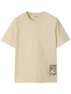 Burberry Beige T-shirt With Logo Application On The Front In Cotton Woman In Neutrals