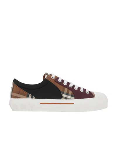 Burberry Vintage Check Patchwork Sneakers In White