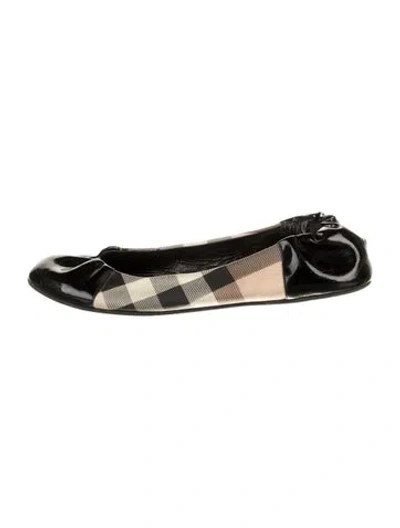Pre-owned Burberry Vintage Check Patent Leather Ballet Flats