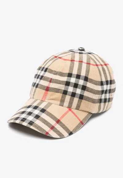 BURBERRY VINTAGE CHECK-PATTERN BASEBALL CAP