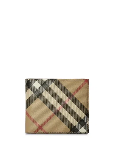 Burberry Vintage Check-pattern Bi-fold Wallet In Neutrals