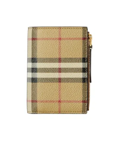 Burberry Vintage Check-pattern Bi-fold Wallet In Nude