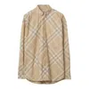 Burberry Men Beige Shirt With Button-down Collar And Check Motif In Cotton Man